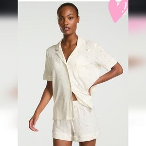 VICTORIA SECRET Modal Soft Eyelet Short Pajama. Ivory. Size S